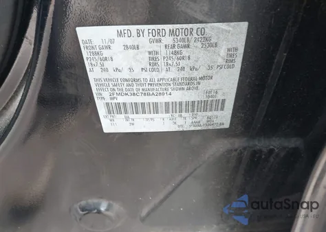 2008 Ford Edge Sel z USA, uszkodzony, nr VIN 2FMDK38C78BA28914